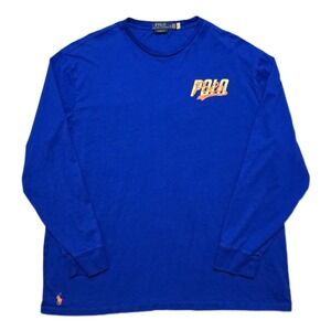 Polo Ralph Lauren Men XL Classic Fit Stacked Logo Long Sleeve Shirt Double Sided